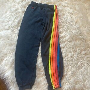 Aviator nation neon rainbow kids sweatpants size 12
